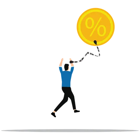 Businessman earning High increasing rate  Illustration