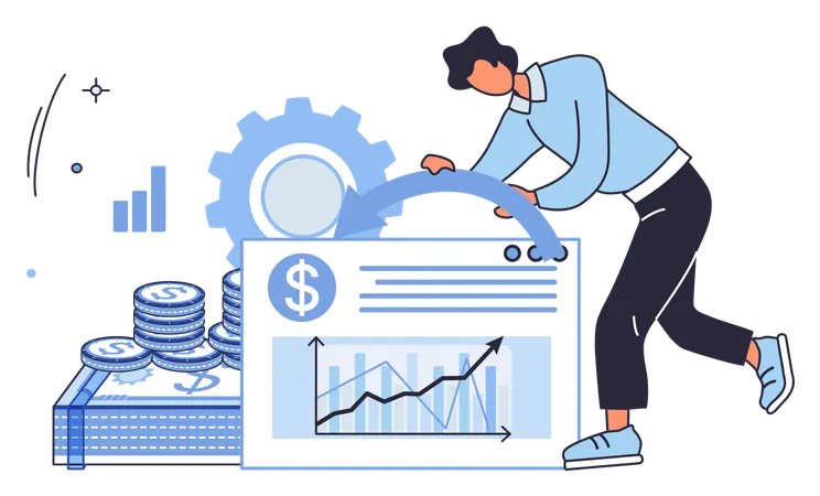 Businessman earning income from investment  Illustration