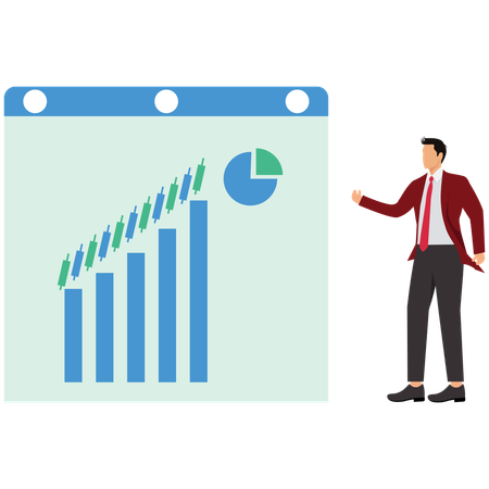 Businessman Earning Income Or Profit From The Stock Market  Illustration