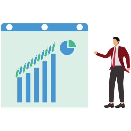 Businessman Earning Income Or Profit From The Stock Market  Illustration