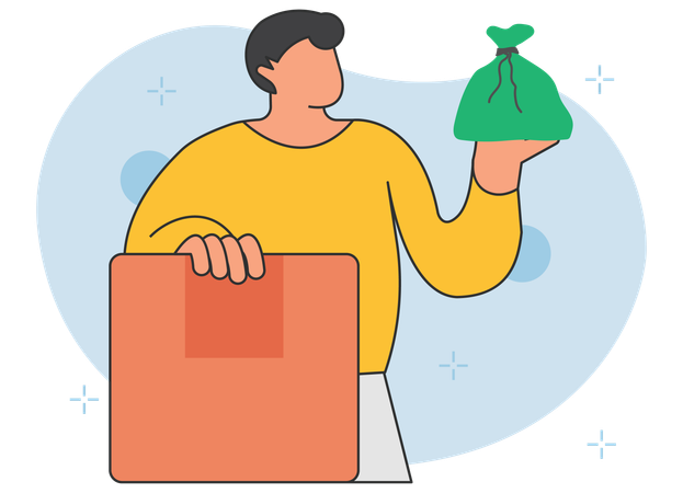 Businessman earning money from business  Illustration