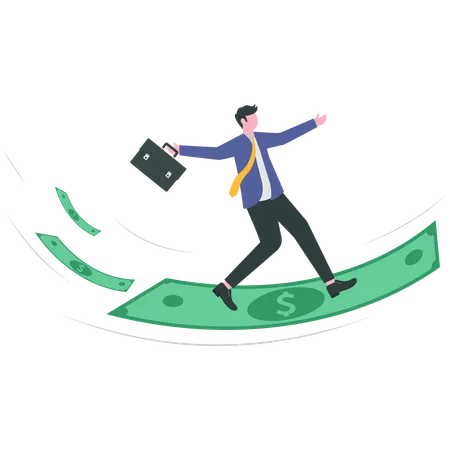 Businessman earning money  Illustration