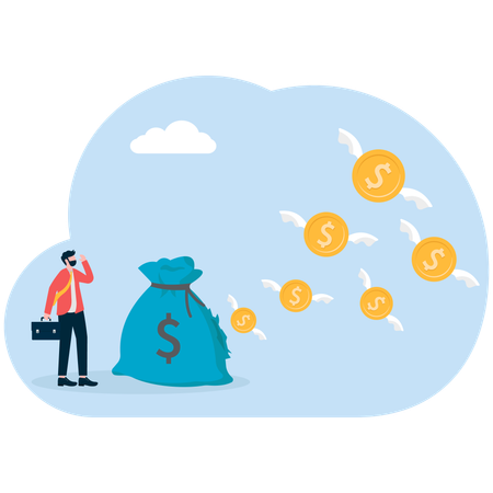 Businessman earning money  Illustration