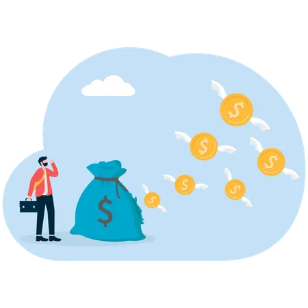 Businessman earning money  Illustration