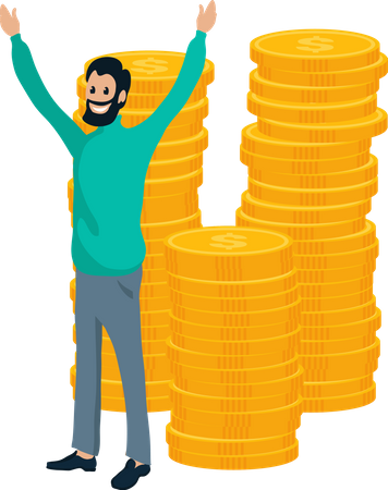 Businessman Earning Money  Illustration