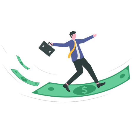 Businessman earning money  Illustration