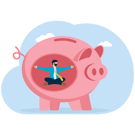 Businessman earning Passive income  Illustration