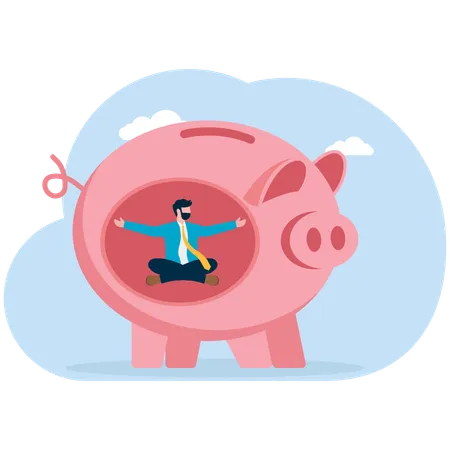 Businessman earning Passive income  Illustration