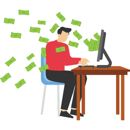 Businessman earning return on investment  Illustration