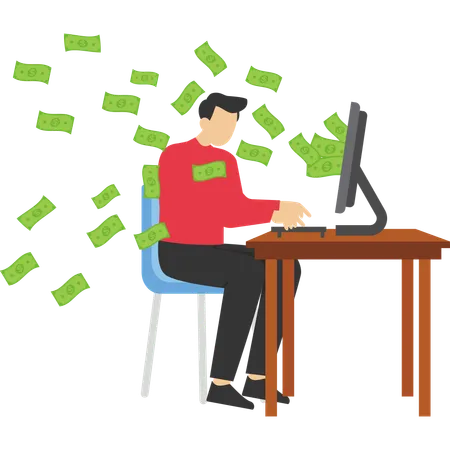 Businessman earning return on investment  Illustration