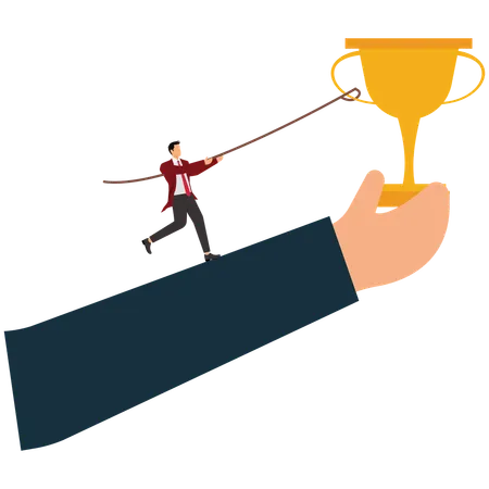 Businessman earning small victories to motivate employees to succeed in their work  Illustration