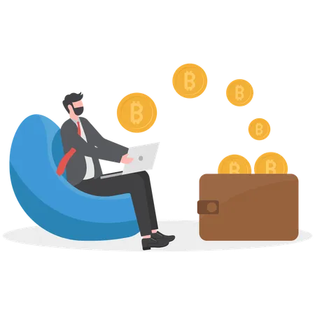 Businessman earns additional income  Illustration