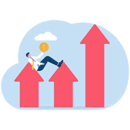 Businessman earns financial target  Illustration