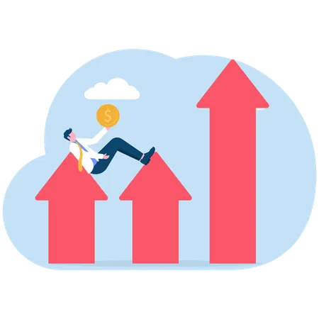 Businessman earns financial target  Illustration