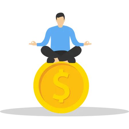 Businessman earns good profit amount from market  Illustration