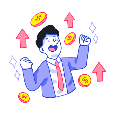 Businessman earns Investment Return  Illustration