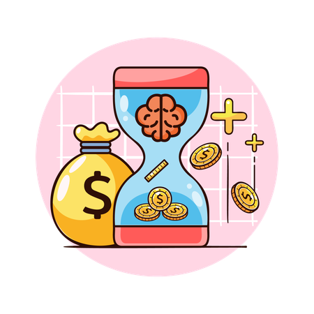 Businessman earns more money in short time  Illustration