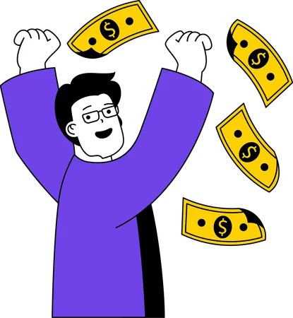 Businessman earns more profit  Illustration