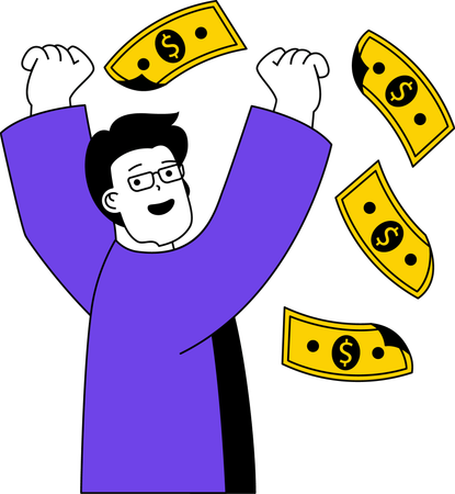 Businessman earns more profit  Illustration