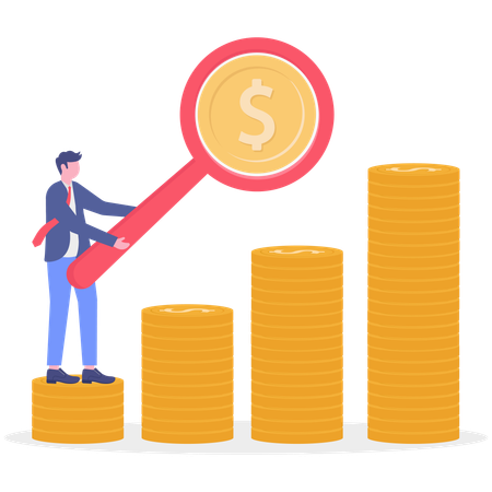 Businessman earns profit from market  Illustration