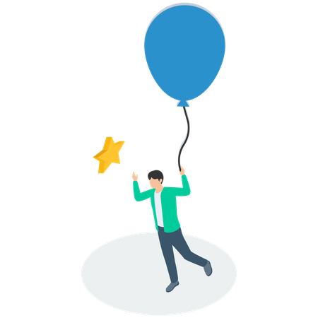 Businessman Effort to reach the star concept  Illustration