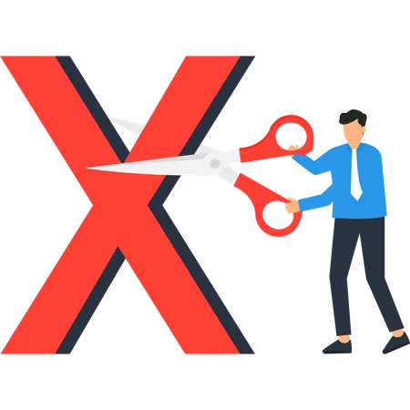Businessman eleminating business competition  Illustration