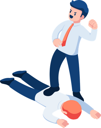 Businessman Eliminate and Stepped on His Rival  イラスト