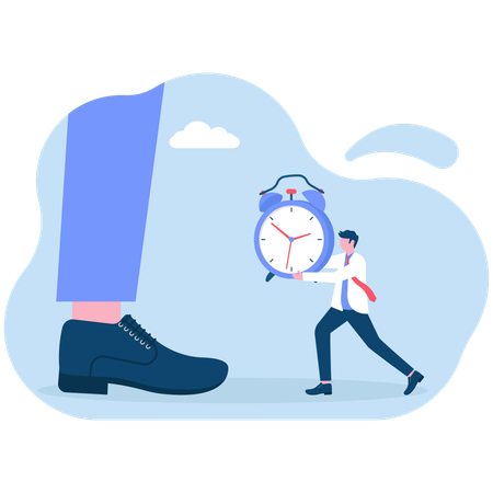 Businessman employee giving time to manager  Illustration