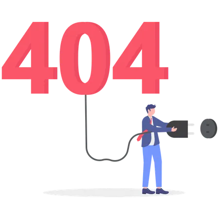 Businessman encounters 404 error  Illustration