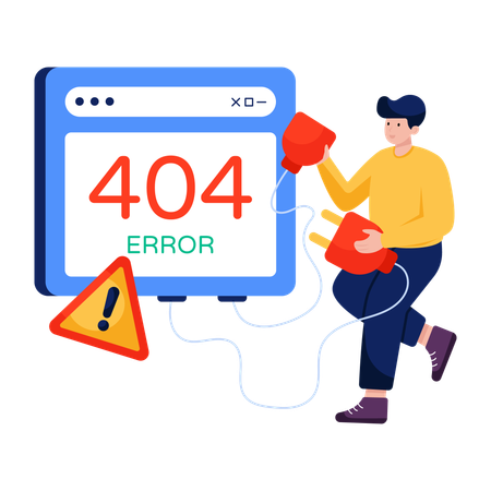 Businessman encounters Error 404  Illustration