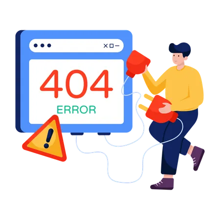 Businessman encounters Error 404  Illustration