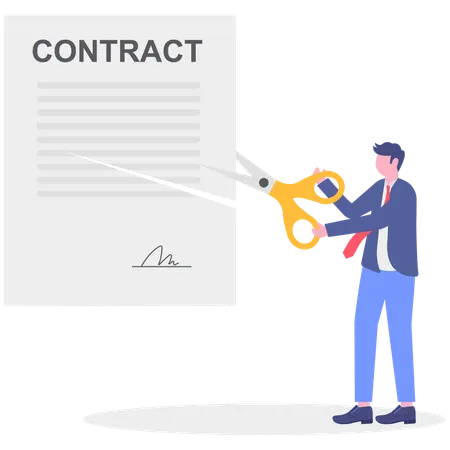 Businessman ends partnership with business partners  Illustration