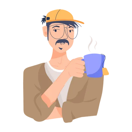 Businessman enjoy tea  Illustration