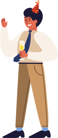 Businessman enjoying business party  Illustration