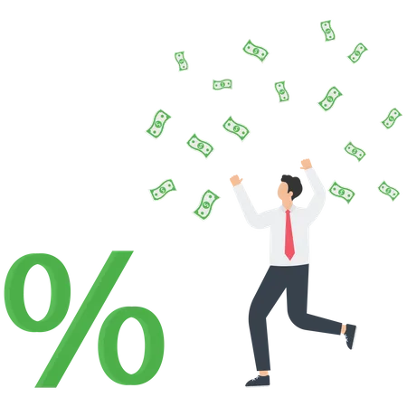 Businessman enjoying financial freedom and independence  Illustration