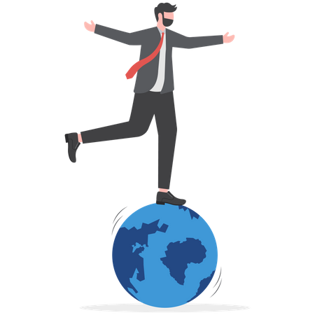 Businessman enjoying global business  Illustration
