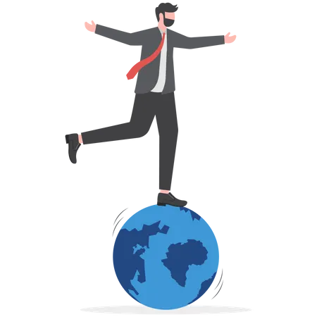 Businessman enjoying global business  Illustration
