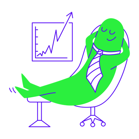 Businessman enjoying investment success  Illustration