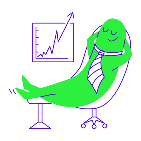 Businessman enjoying investment success  Illustration