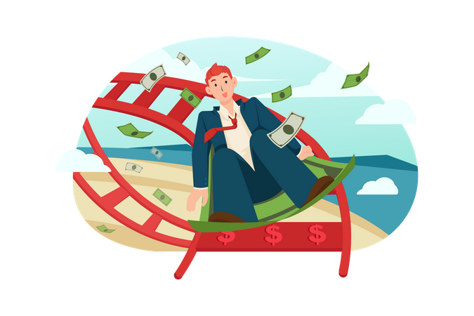 Businessman enjoying profit  Illustration