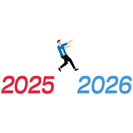 Businessman enters 2026  Illustration