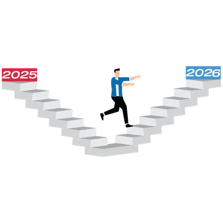 Businessman enters 2026  Illustration