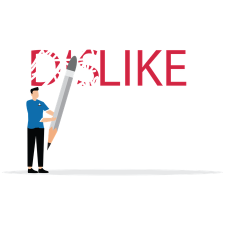 Businessman erase dislike  Illustration