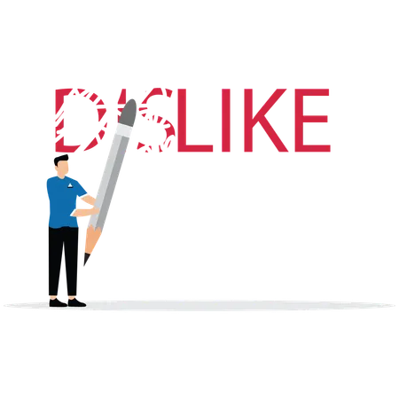 Businessman erase dislike  Illustration