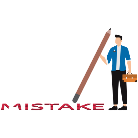 Businessman erasing business mistake  Illustration