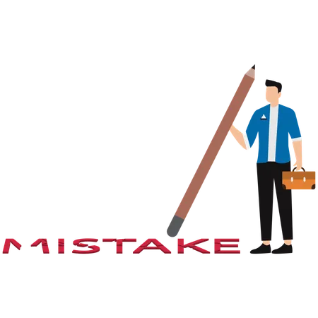 Businessman erasing business mistake  Illustration