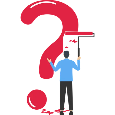 Businessman erasing question  Illustration