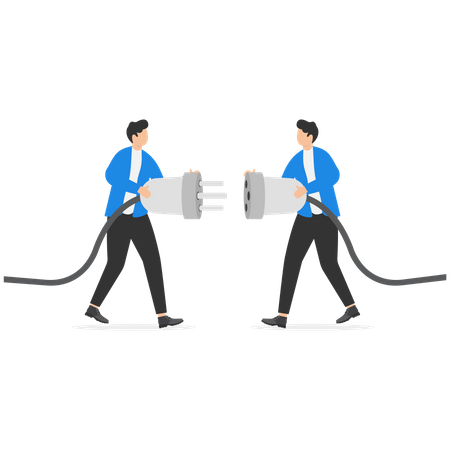 Businessman establishing partnership  Illustration