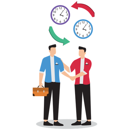 Businessman exchanging business shift  Illustration