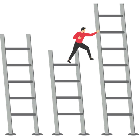 Businessman exchanging ladder for business success  Illustration